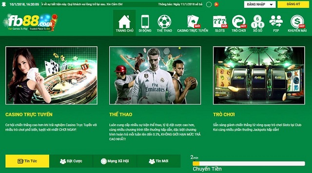 Các hạng mục cá cược hấp dẫn có tại FB88